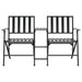 Folding 2-seater Garden Bench 137 Cm Black Steel Tonnxb