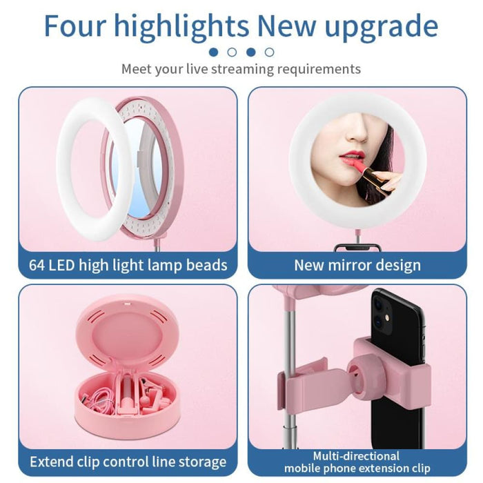 Folding 6 Inch Led Ring Light For Selfie Makeup