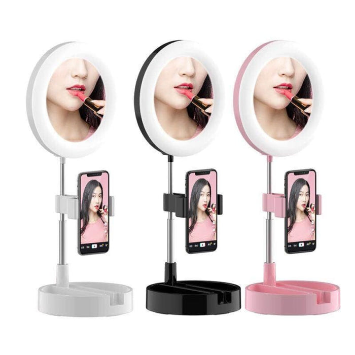Folding 6 Inch Led Ring Light For Selfie Makeup