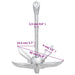 Folding Anchor With Rope Silver 1.5 Kg Malleable Iron Kaxna