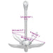 Folding Anchor with Rope Silver 1.5 Kg Malleable Iron Kaxna
