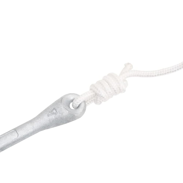 Folding Anchor with Rope Silver 2.5 Kg Malleable Iron Kaxnp