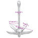 Folding Anchor with Rope Silver 3.2 Kg Malleable Iron Kaxnl