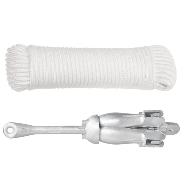 Folding Anchor with Rope Silver 6 Kg Malleable Iron Kaxii