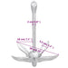 Folding Anchor Silver 4 Kg Malleable Iron Kaxib