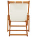 Folding Beach Chair Solid Eucalyptus Wood and Fabric Cream
