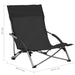 Folding Beach Chairs 2 Pcs Black Fabric Toxank