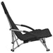 Folding Beach Chairs 2 Pcs Black Fabric Toxank