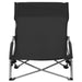 Folding Beach Chairs 2 Pcs Black Fabric Toxank