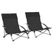 Folding Beach Chairs 2 Pcs Black Fabric Toxank