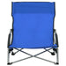 Folding Beach Chairs 2 Pcs Blue Fabric Toxann