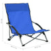 Folding Beach Chairs 2 Pcs Blue Fabric Toxann