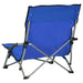 Folding Beach Chairs 2 Pcs Blue Fabric Toxann