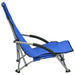 Folding Beach Chairs 2 Pcs Blue Fabric Toxann