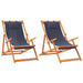 Folding Beach Chairs 2 Pcs Blue Fabric Txoaano