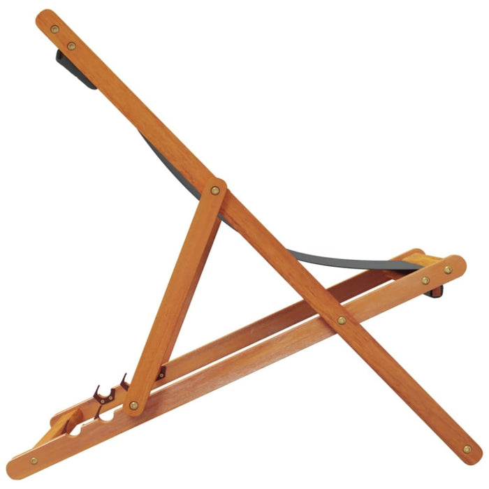 Folding Beach Chairs 2 Pcs Grey Fabric Txoaakt