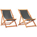 Folding Beach Chairs 2 Pcs Grey Fabric Txoaakt