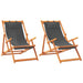 Folding Beach Chairs 2 Pcs Grey Fabric Txoaanx