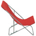 Folding Beach Chairs 2 Pcs Steel and Oxford Fabric Red Aatlb