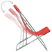 Folding Beach Chairs 2 Pcs Steel and Oxford Fabric Red Aatlb