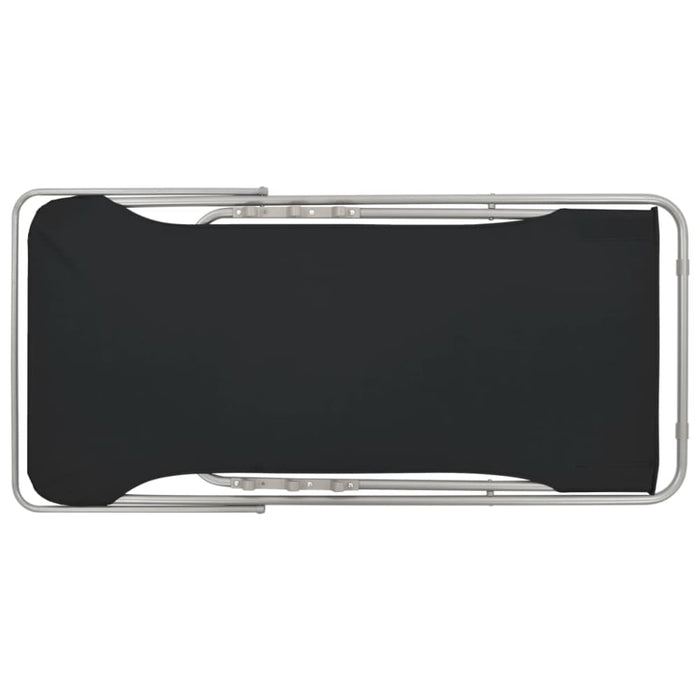 Folding Beach Chairs 2 Pcs Steel and Oxford Fabric Black