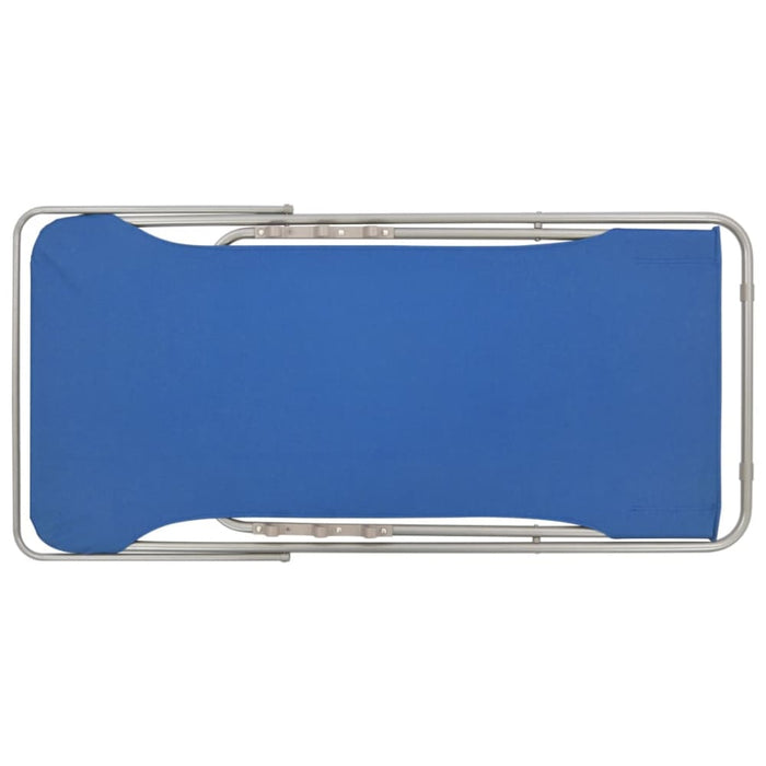 Folding Beach Chairs 2 Pcs Steel and Oxford Fabric Blue