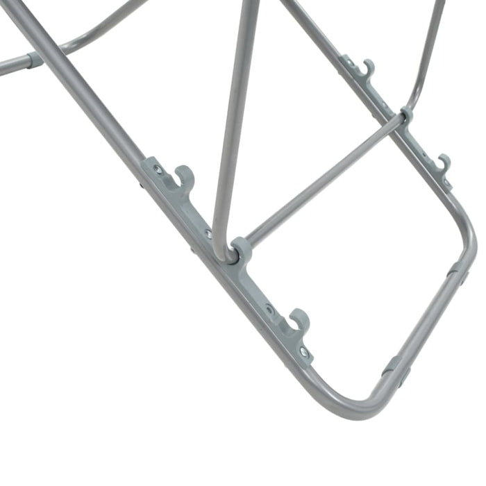 Folding Beach Chairs 2 Pcs Steel and Oxford Fabric Blue