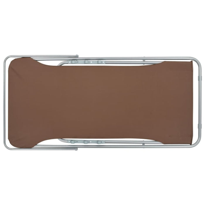 Folding Beach Chairs 2 Pcs Steel and Oxford Fabric Brown