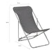 Folding Beach Chairs 2 Pcs Steel and Oxford Fabric Grey