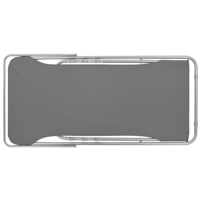 Folding Beach Chairs 2 Pcs Steel and Oxford Fabric Grey