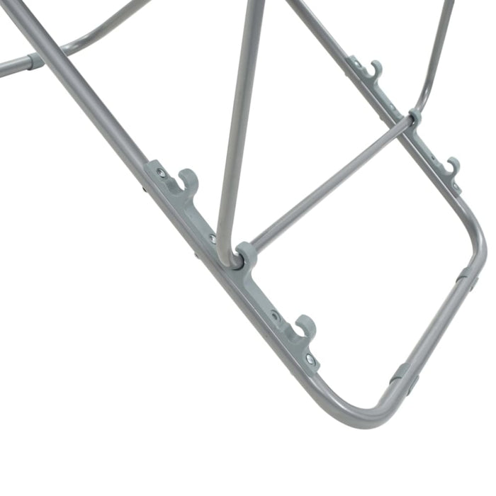 Folding Beach Chairs 2 Pcs Steel and Oxford Fabric Grey