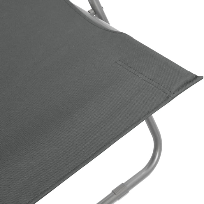 Folding Beach Chairs 2 Pcs Steel and Oxford Fabric Grey