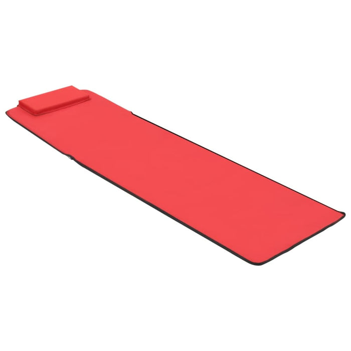 Folding Beach Mats 2 Pcs Steel and Fabric Red Aatxk