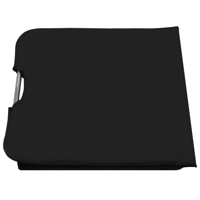 Folding Beach Mats 2 Pcs Steel and Fabric Black Aatxn