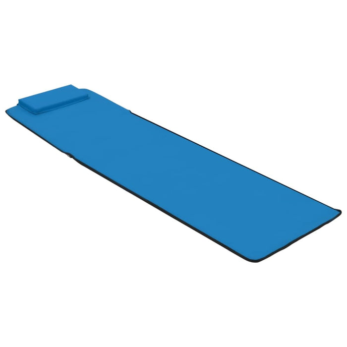 Folding Beach Mats 2 Pcs Steel and Fabric Blue Aatxi