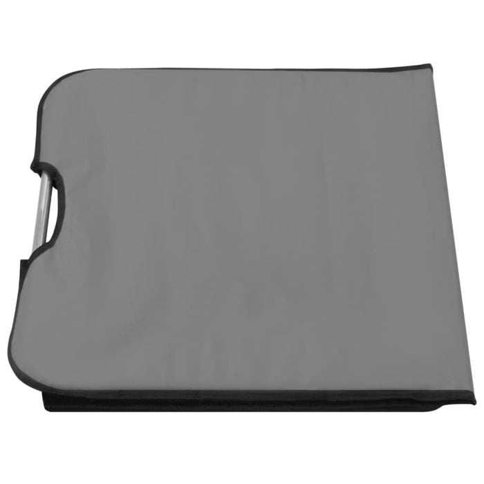 Folding Beach Mats 2 Pcs Steel and Fabric Grey Aattb