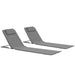 Folding Beach Mats 2 Pcs Steel and Fabric Grey Aattb