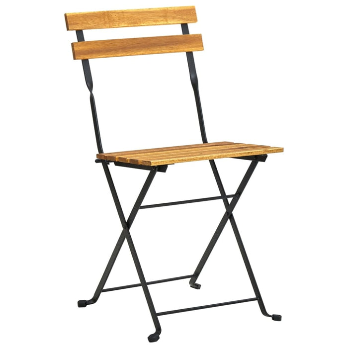Folding Bistro Chair 4 Pcs Solid Acacia Wood Totolo
