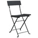 Folding Bistro Chairs 2 Pcs Black Poly Rattan and Steel