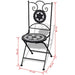 Folding Bistro Chairs 2 Pcs Ceramic Black and White Aoptt