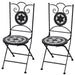 Folding Bistro Chairs 2 Pcs Ceramic Black and White Aoptt