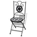 Folding Bistro Chairs 2 Pcs Ceramic Black and White Aoptt