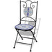 Folding Bistro Chairs 2 Pcs Ceramic Blue and White Aopto