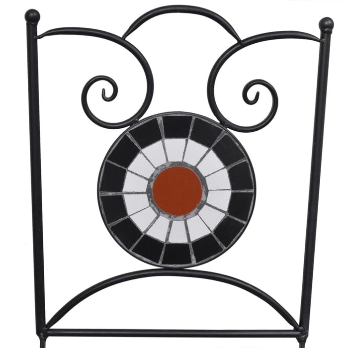 Folding Bistro Chairs 2 Pcs Ceramic Terracotta and White