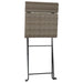 Folding Bistro Chairs 2 Pcs Grey Poly Rattan and Steel
