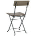 Folding Bistro Chairs 2 Pcs Grey Poly Rattan and Steel
