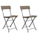 Folding Bistro Chairs 2 Pcs Grey Poly Rattan and Steel