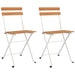 Folding Bistro Chairs 2 Pcs Solid Wood Acacia and Steel