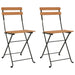 Folding Bistro Chairs 2 Pcs Solid Wood Teak and Steel Tokkik
