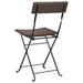 Folding Bistro Chairs 4 Pcs Brown Poly Rattan and Steel